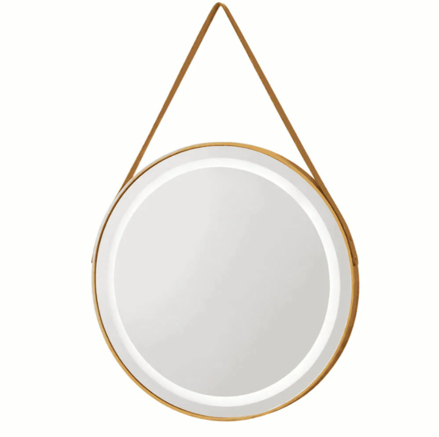 Round Gold Hanging LED Smart Mirror