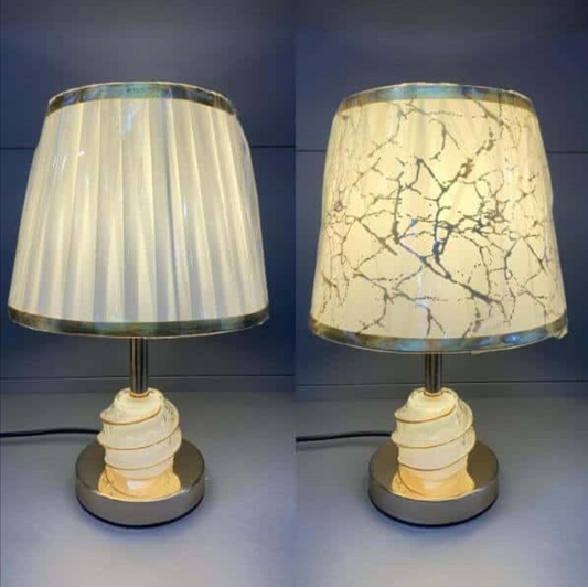 Pleated Marble-Glow Touch Table Lamp